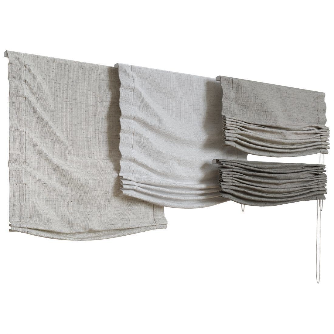 Set of Roman blinds 2 3D model_1