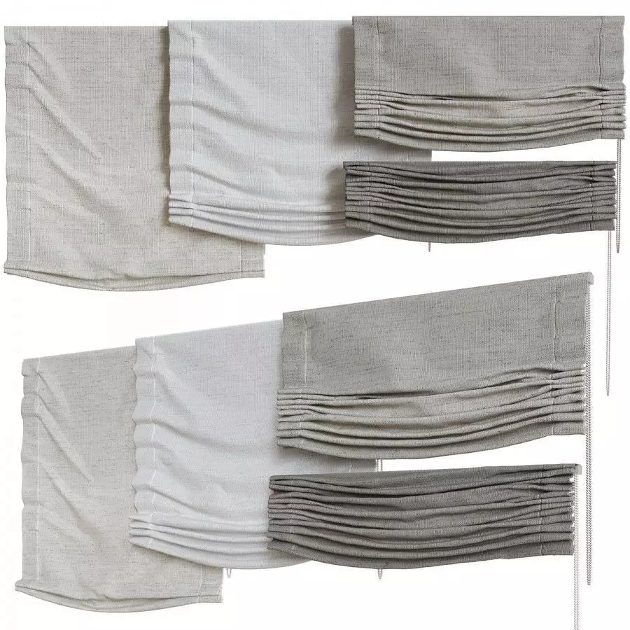 Set of Roman blinds 2 3D model_0