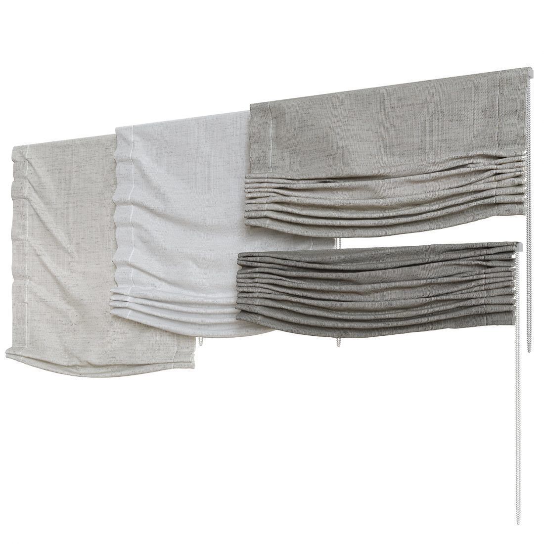 Set of Roman blinds 2 3D model_4