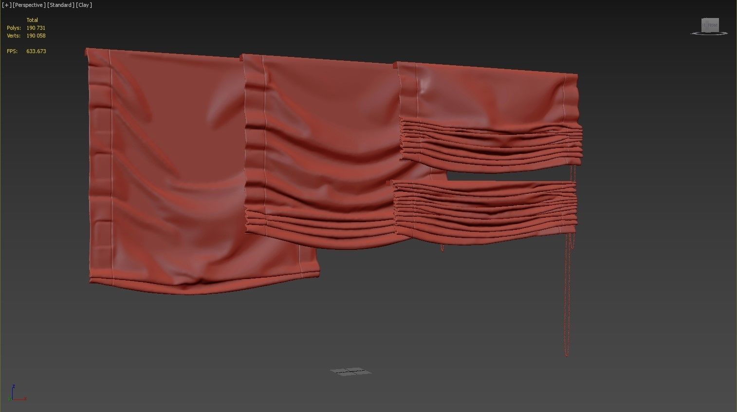 Set of Roman blinds 2 3D model_5