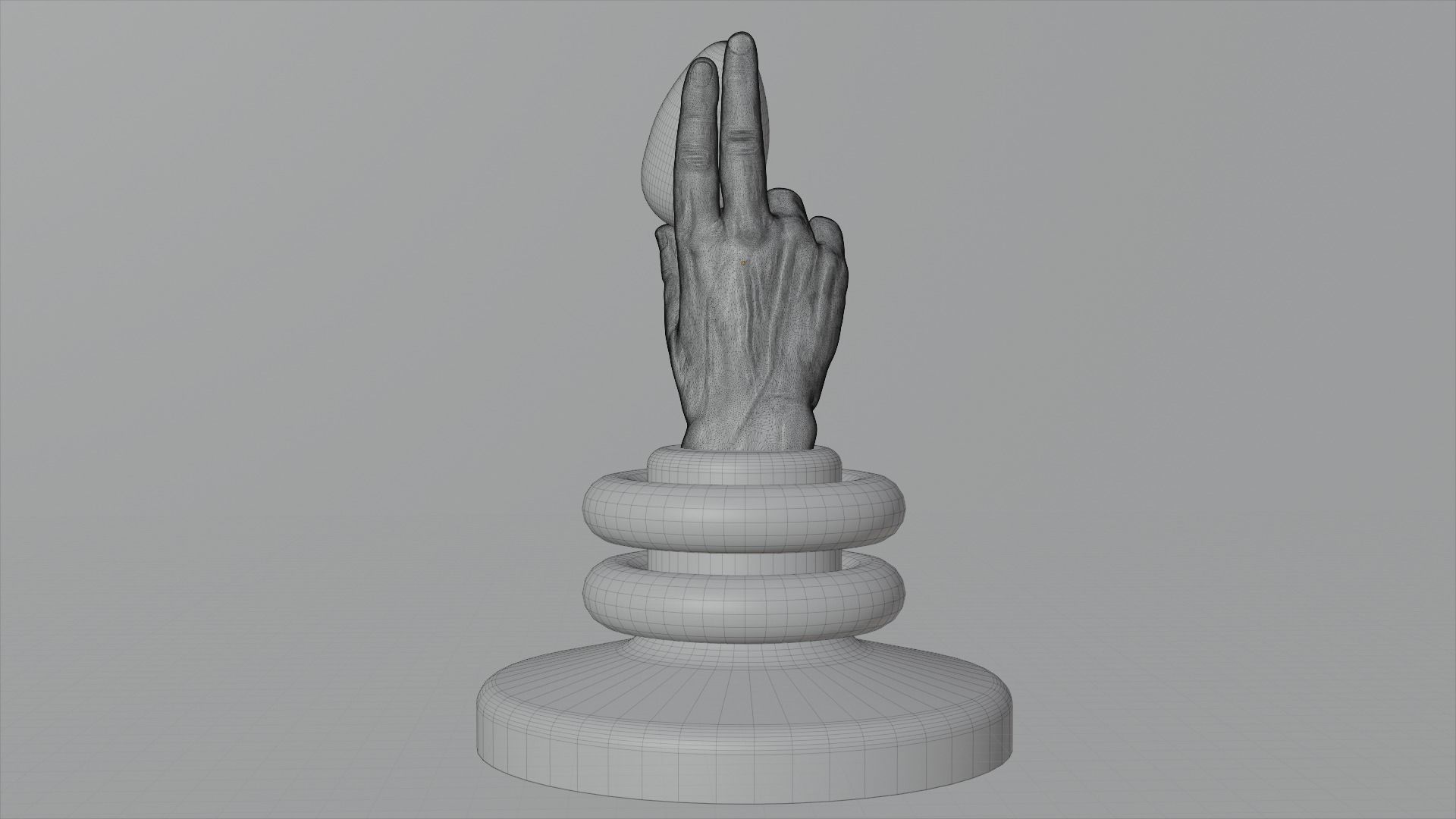 Abstract sculpture Low-poly 3D model_7