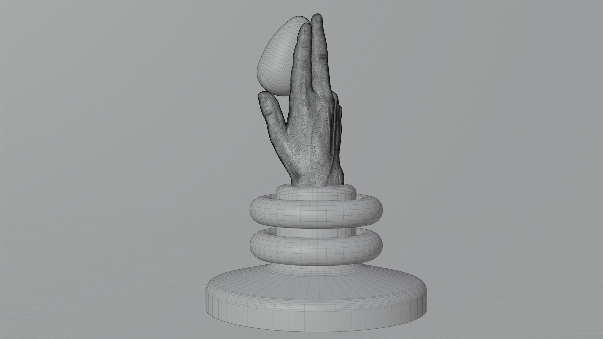 Abstract sculpture Low-poly 3D model_5