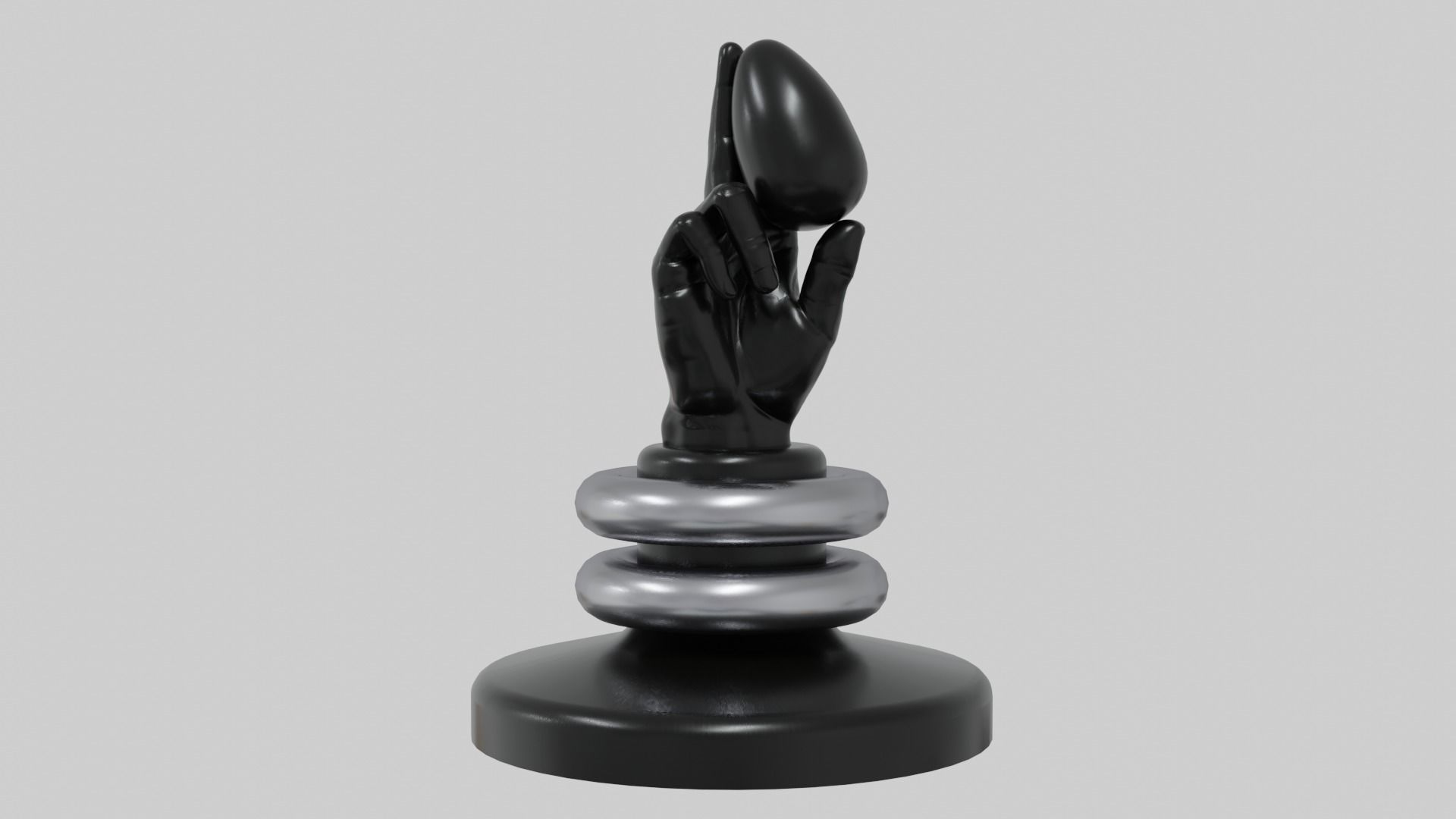 Abstract sculpture Low-poly 3D model_4