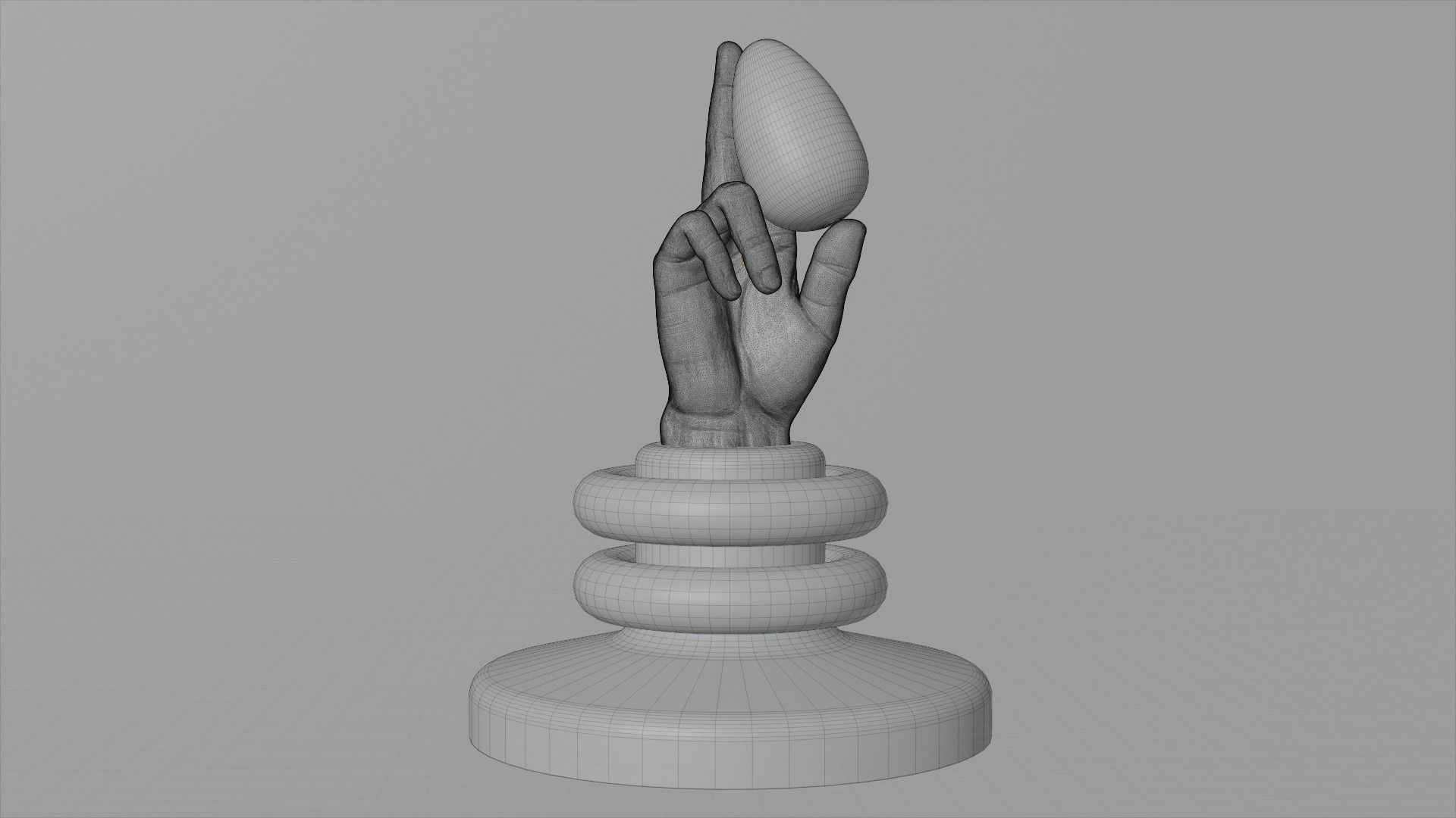Abstract sculpture Low-poly 3D model_6