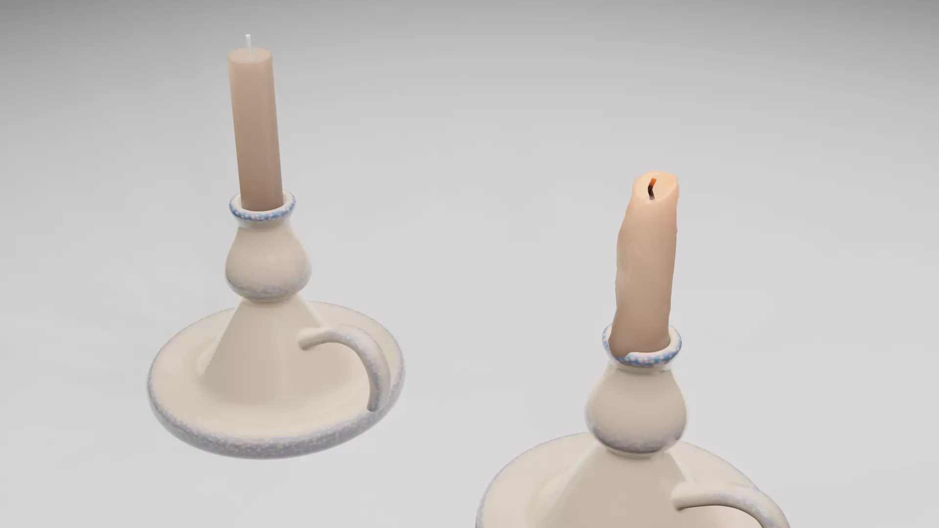 Candlestick and Holder Free 3D model