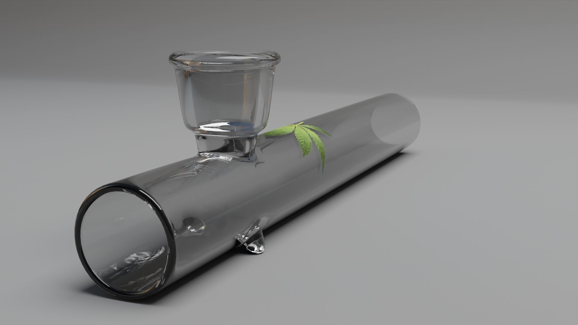 Glass Weed Pipe Low-poly 3D model_11