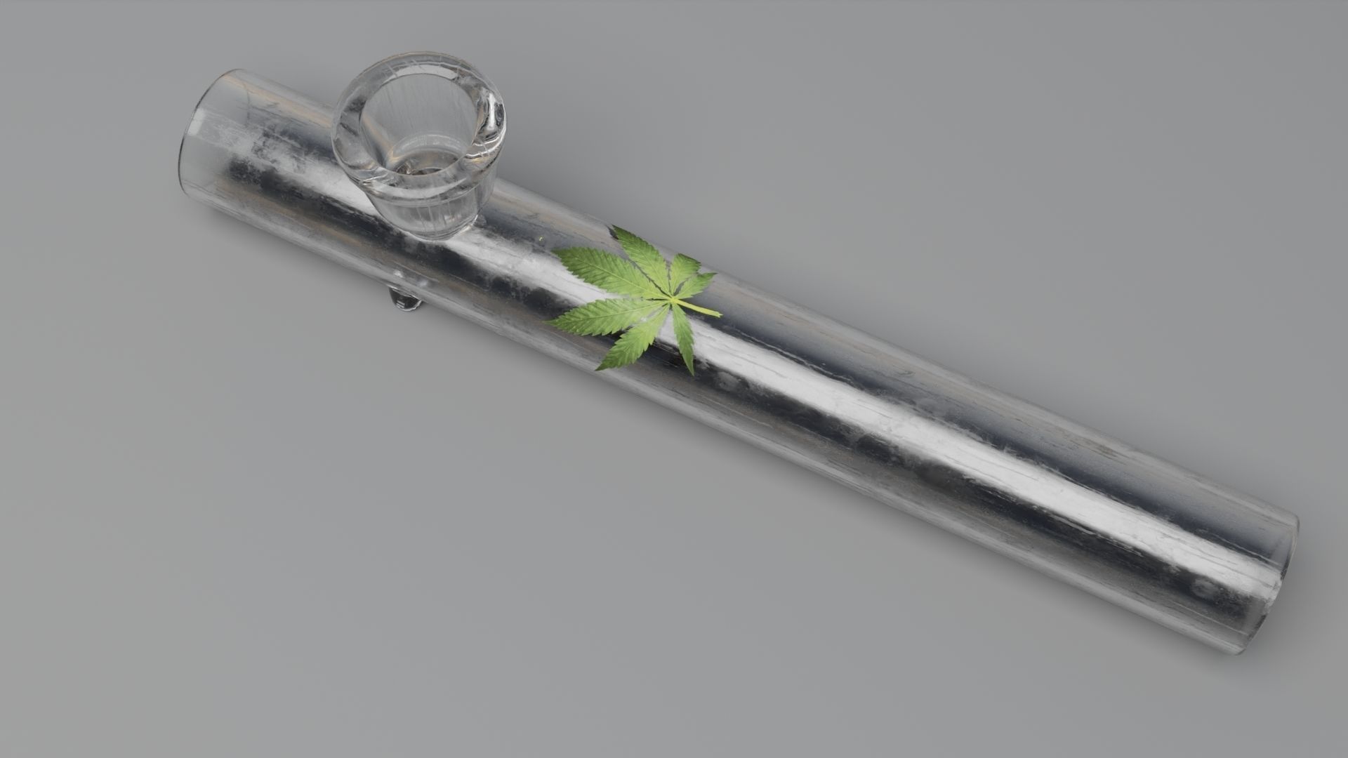 Glass Weed Pipe Low-poly 3D model_4