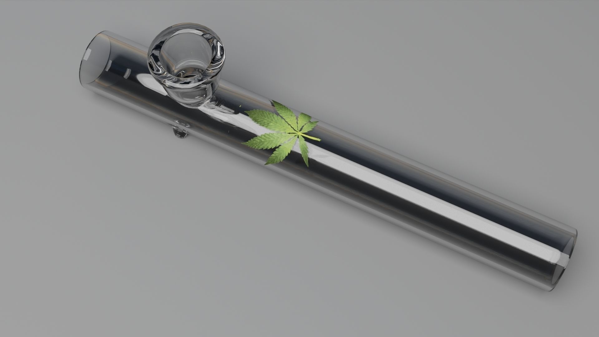 Glass Weed Pipe Low-poly 3D model_10