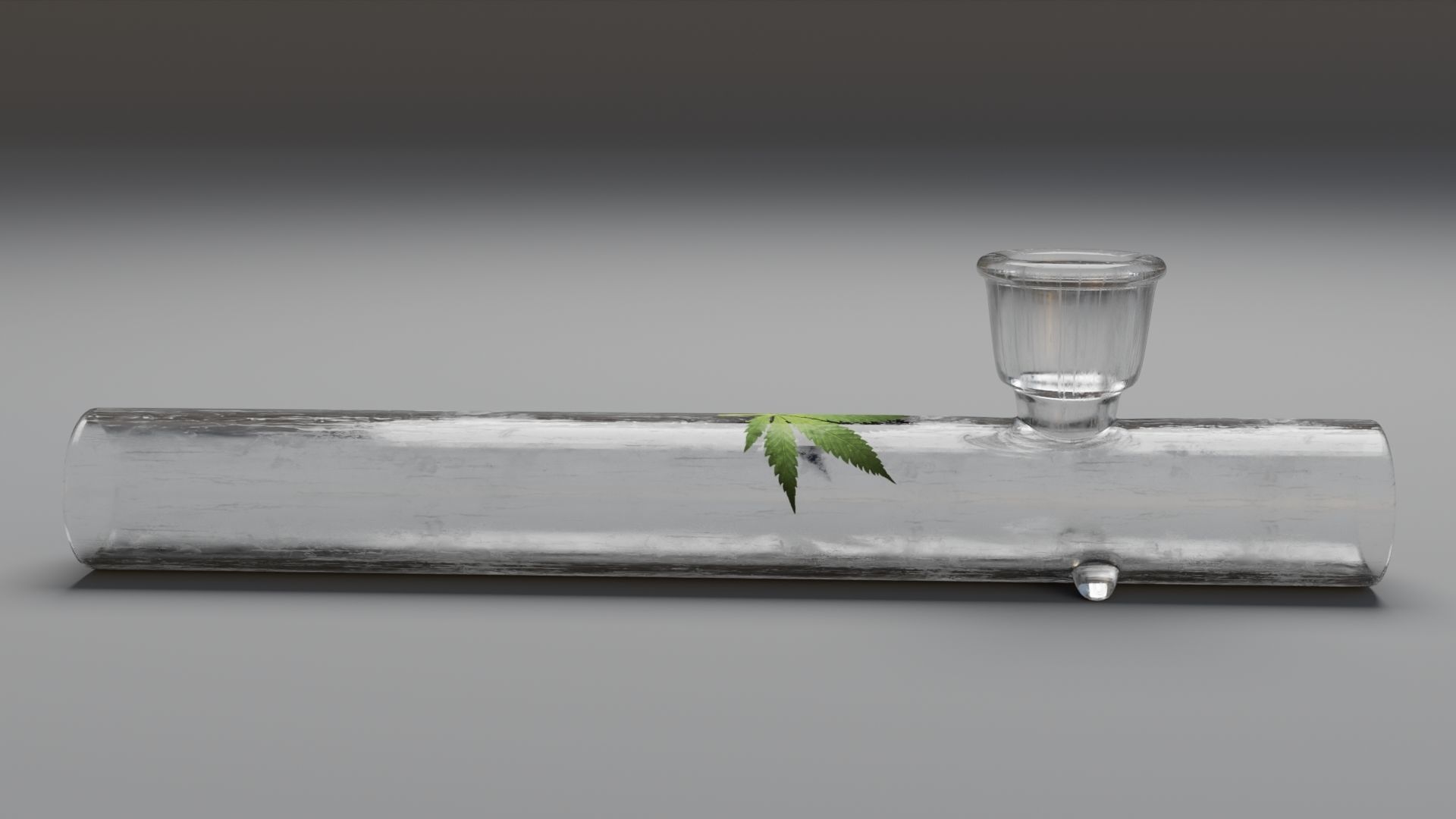 Glass Weed Pipe Low-poly 3D model_2