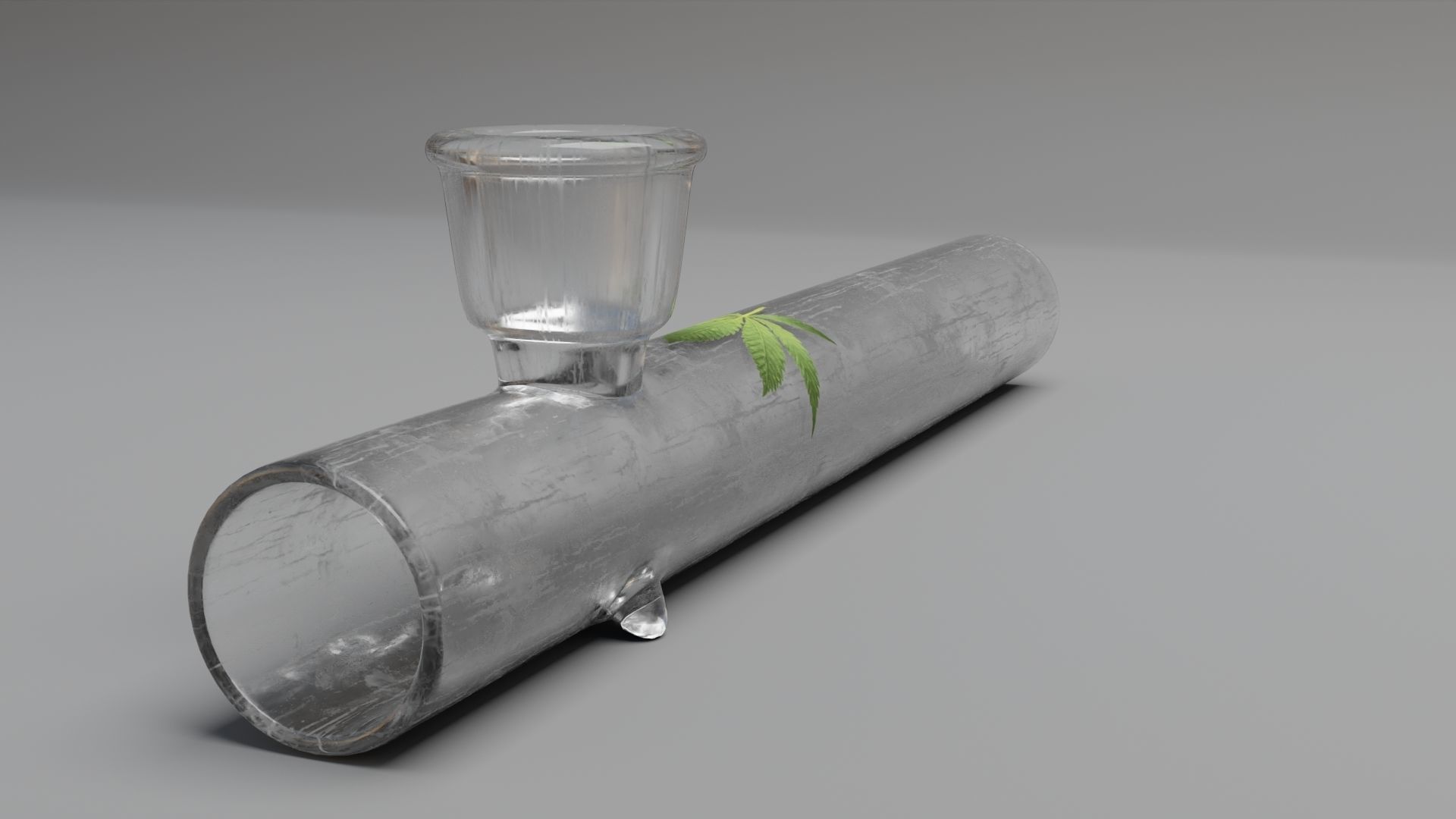 Glass Weed Pipe Low-poly 3D model_5