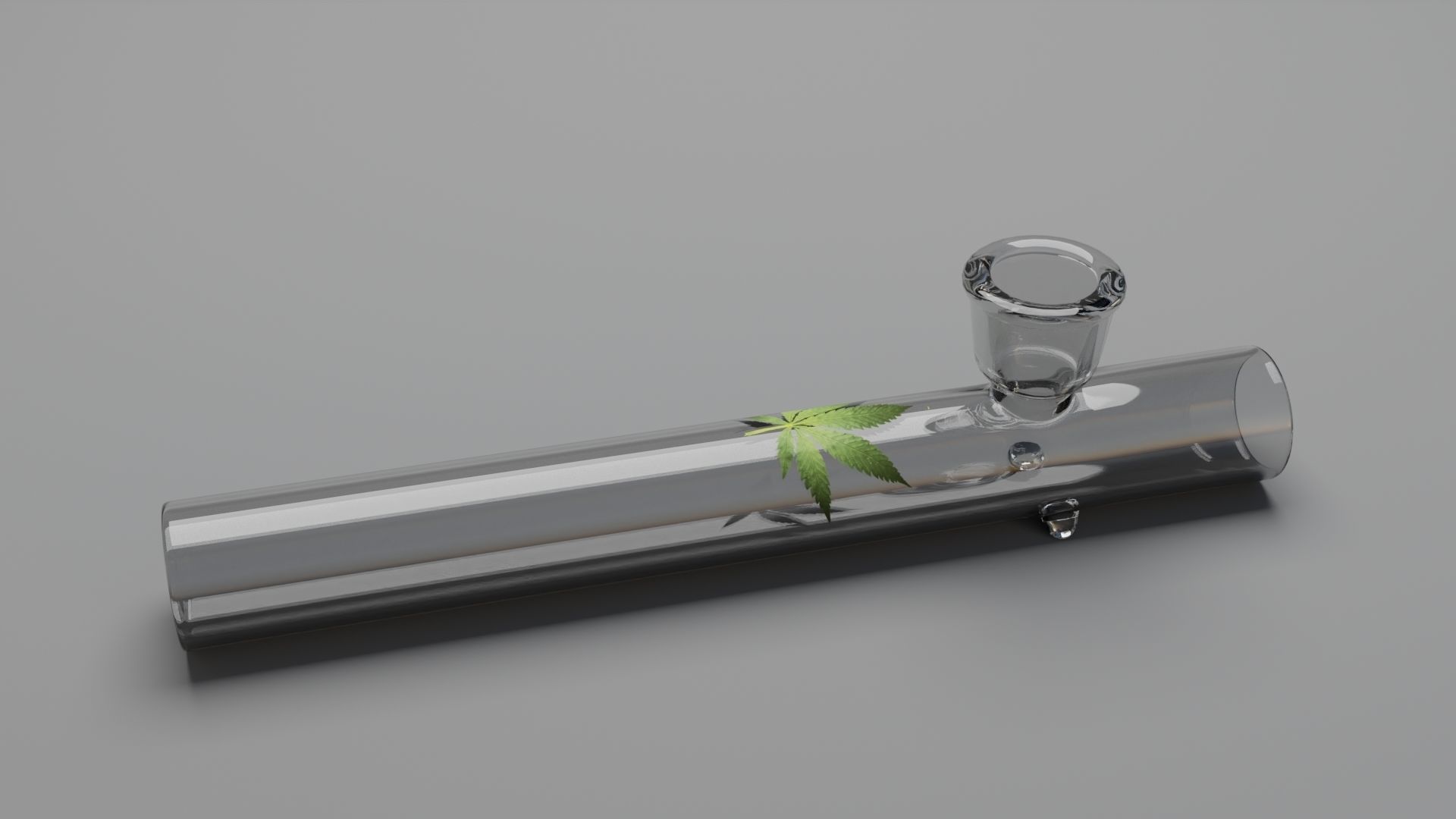 Glass Weed Pipe Low-poly 3D model_7