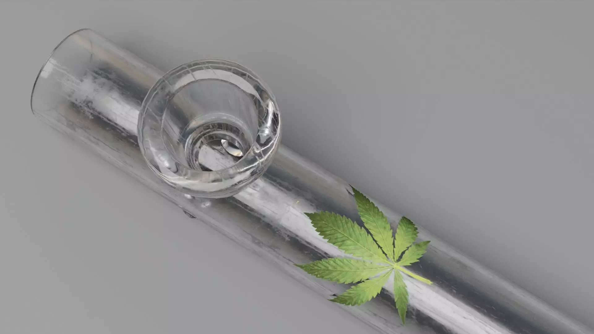 Glass Weed Pipe Low-poly 3D model_0