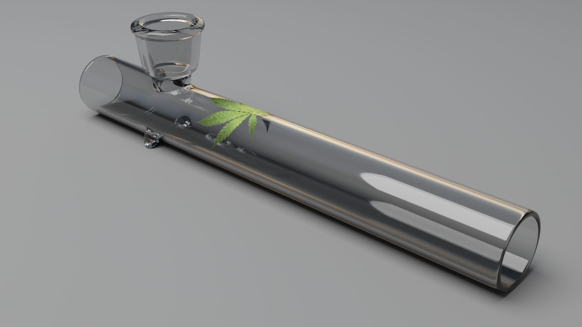 Glass Weed Pipe Low-poly 3D model_9