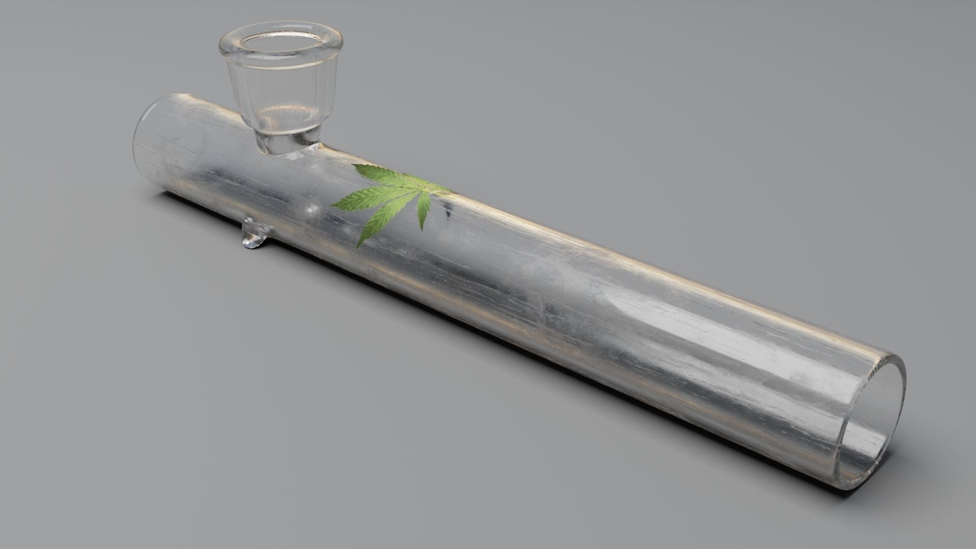 Glass Weed Pipe Low-poly 3D model_3