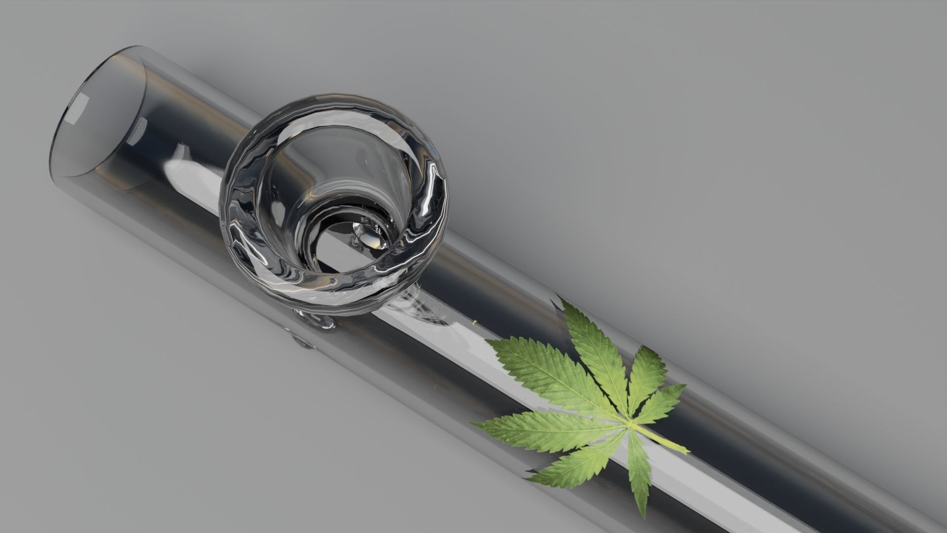 Glass Weed Pipe Low-poly 3D model_13