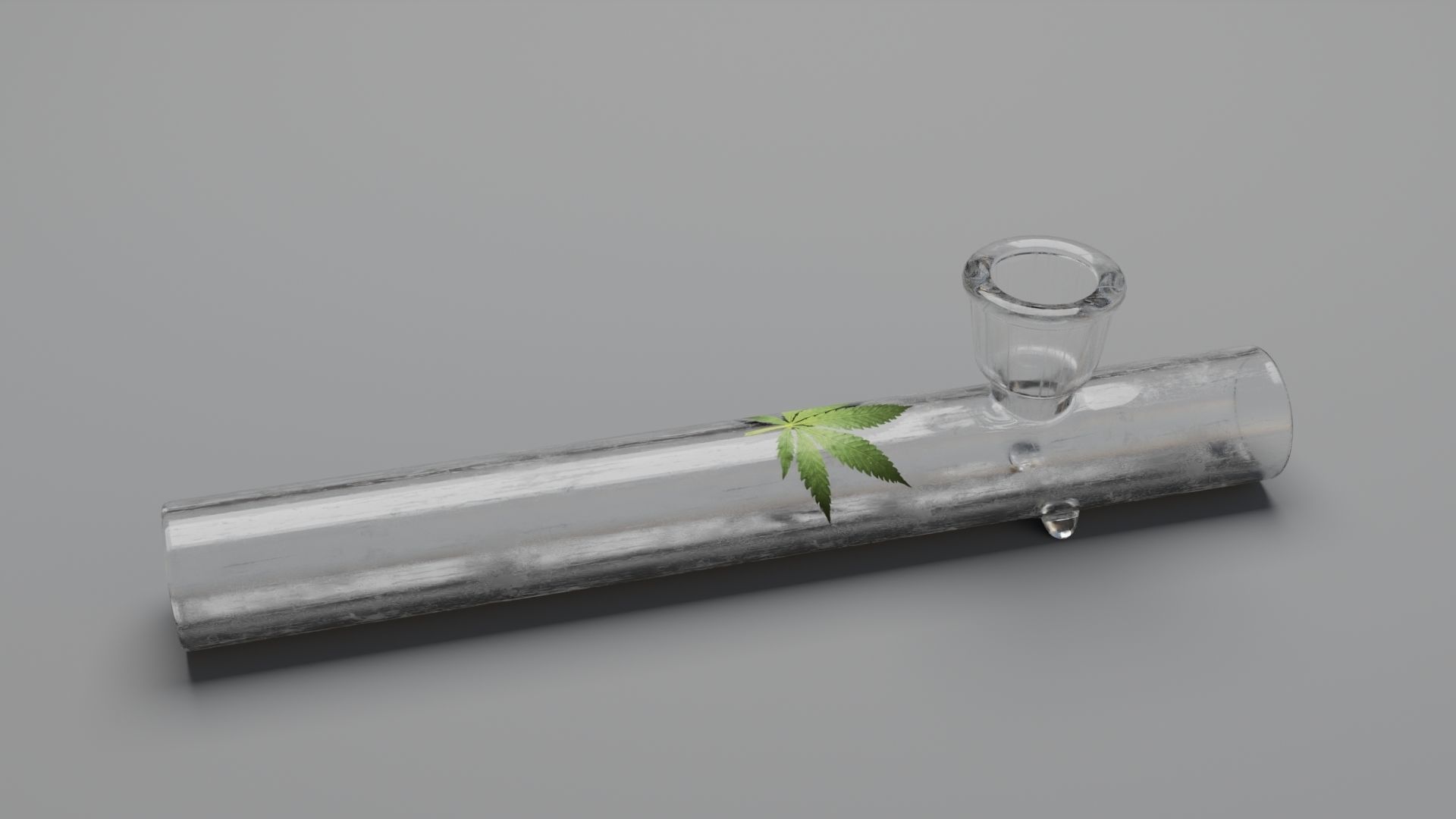 Glass Weed Pipe Low-poly 3D model_1