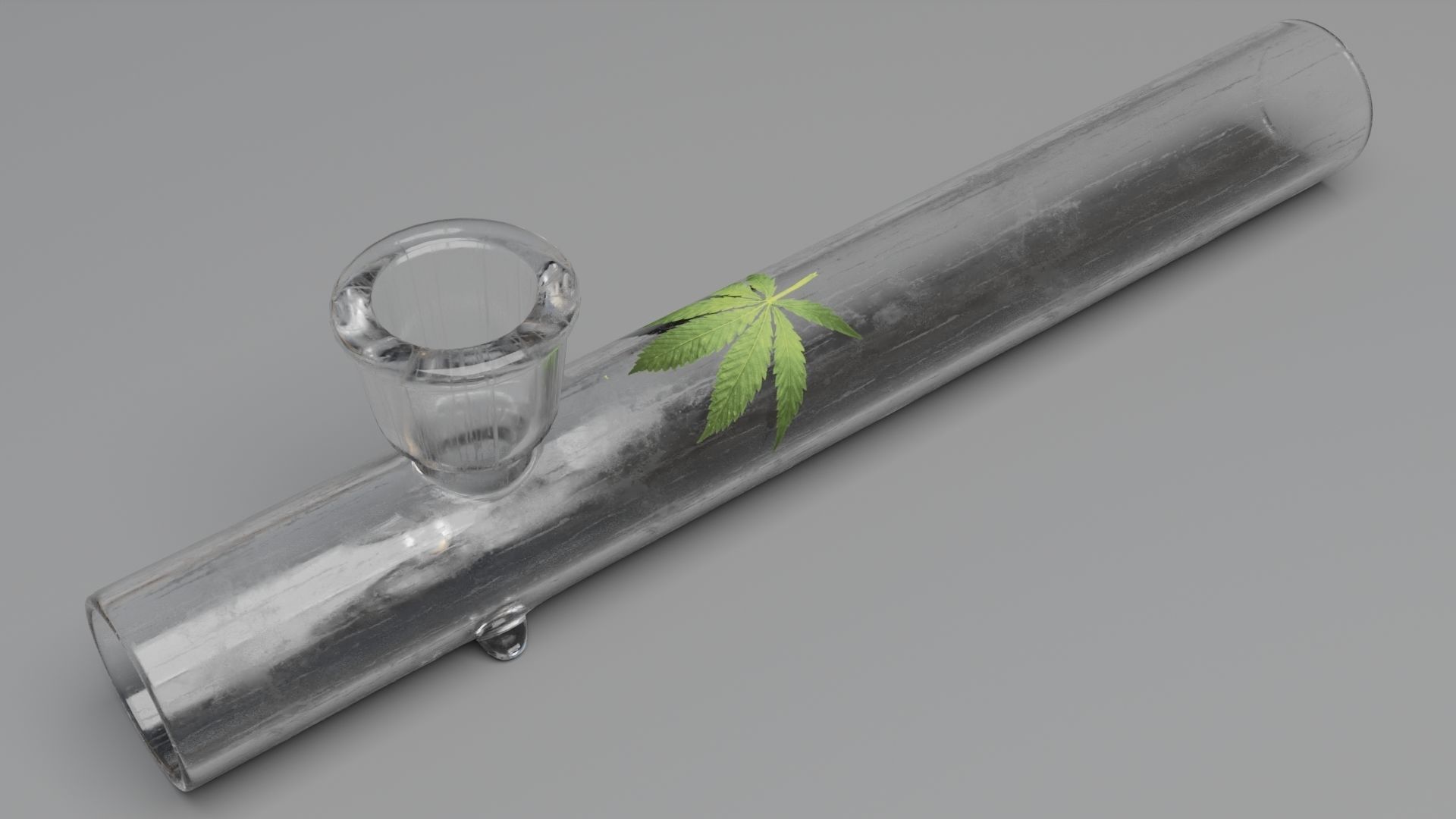 Glass Weed Pipe Low-poly 3D model_6
