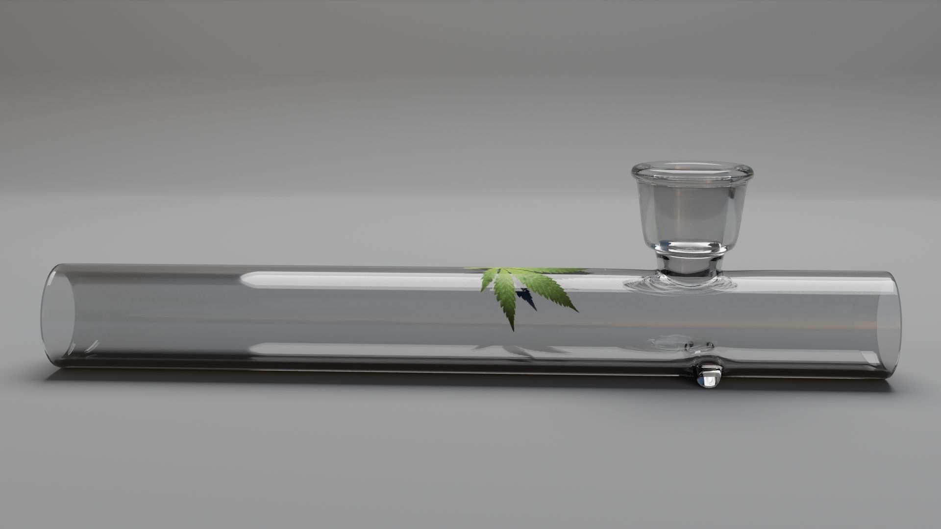 Glass Weed Pipe Low-poly 3D model_8