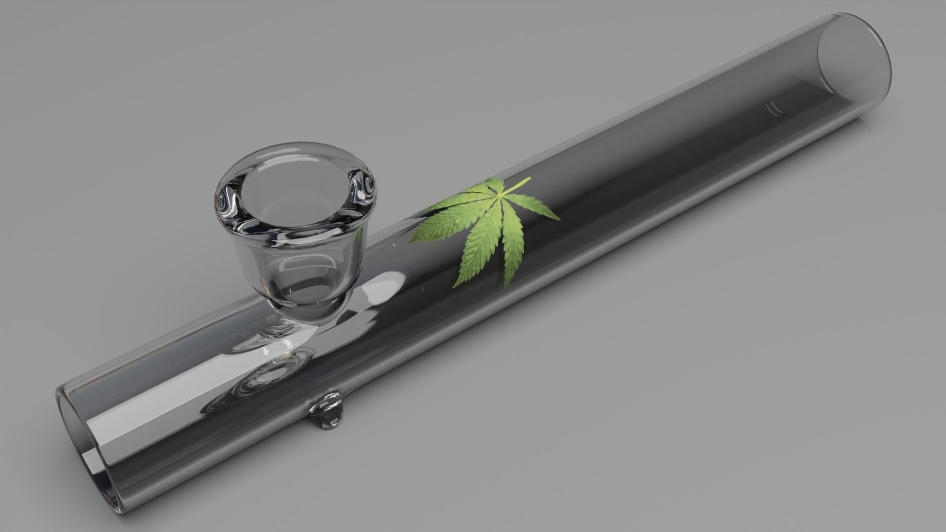 Glass Weed Pipe Low-poly 3D model_12