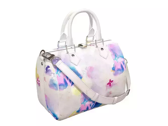 Louis Vuitton Speedy Bandouliere 25 White Watercolor Low-poly 3D model