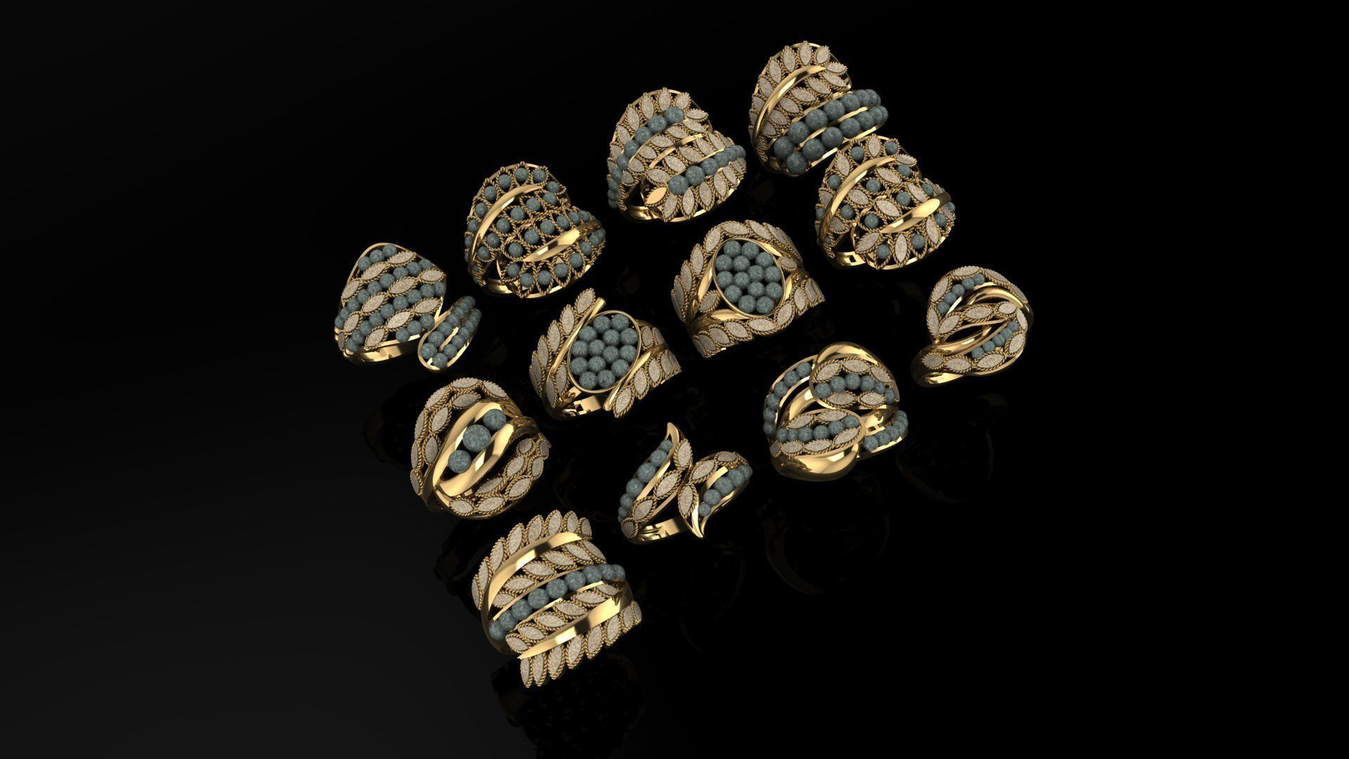  ring gold  3D print model_1