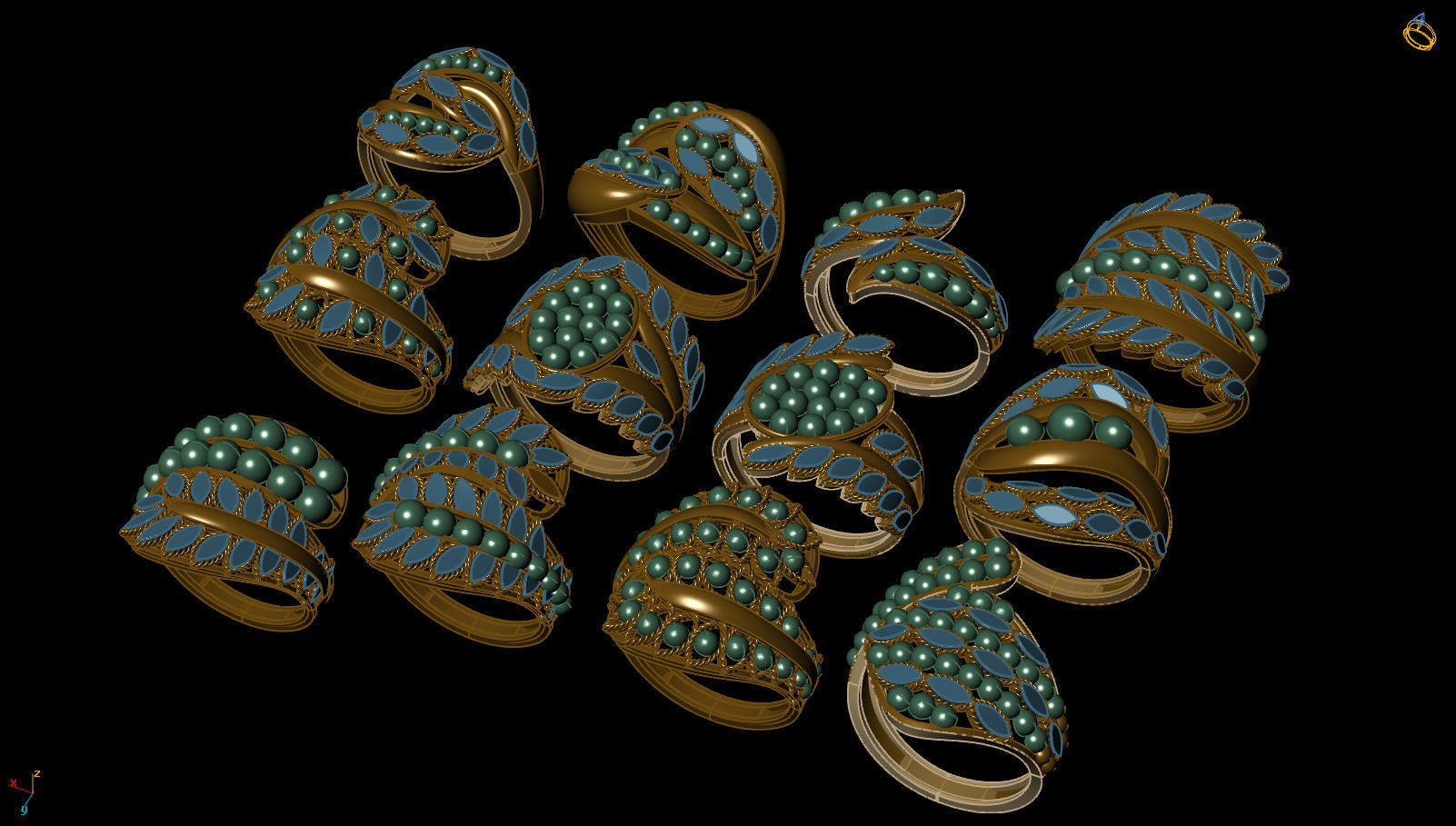  ring gold  3D print model_4