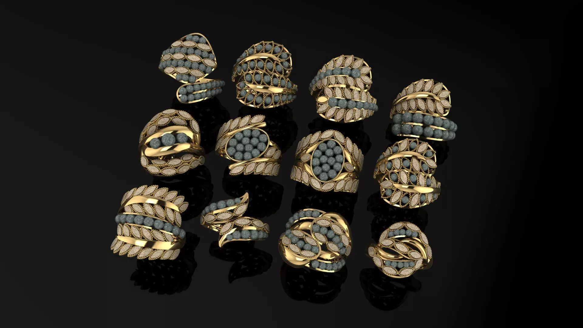  ring gold  3D print model_0