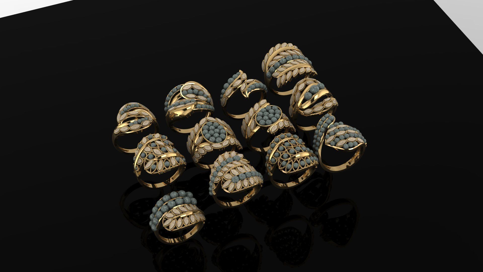  ring gold  3D print model_3