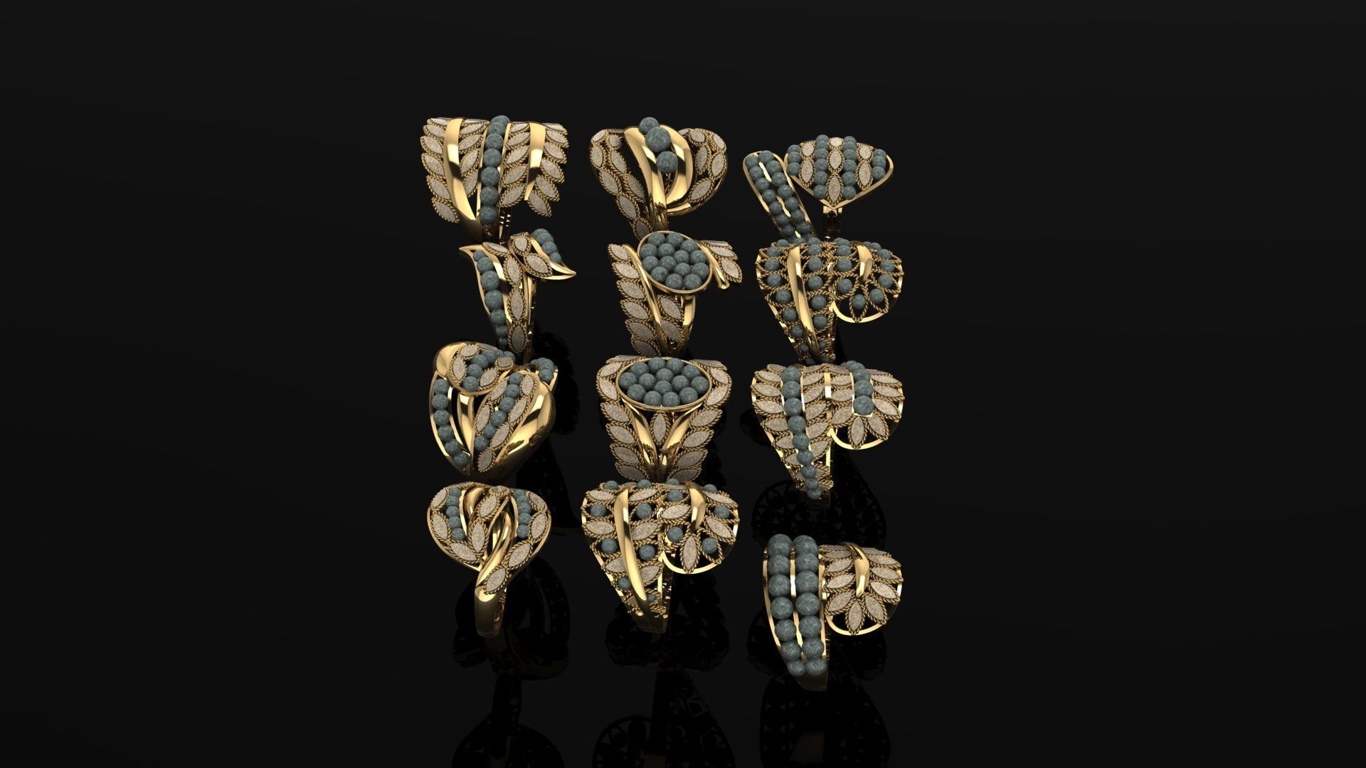  ring gold  3D print model_10