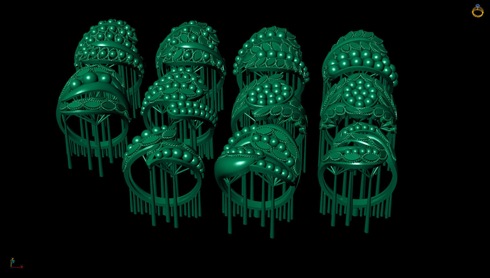  ring gold  3D print model_8