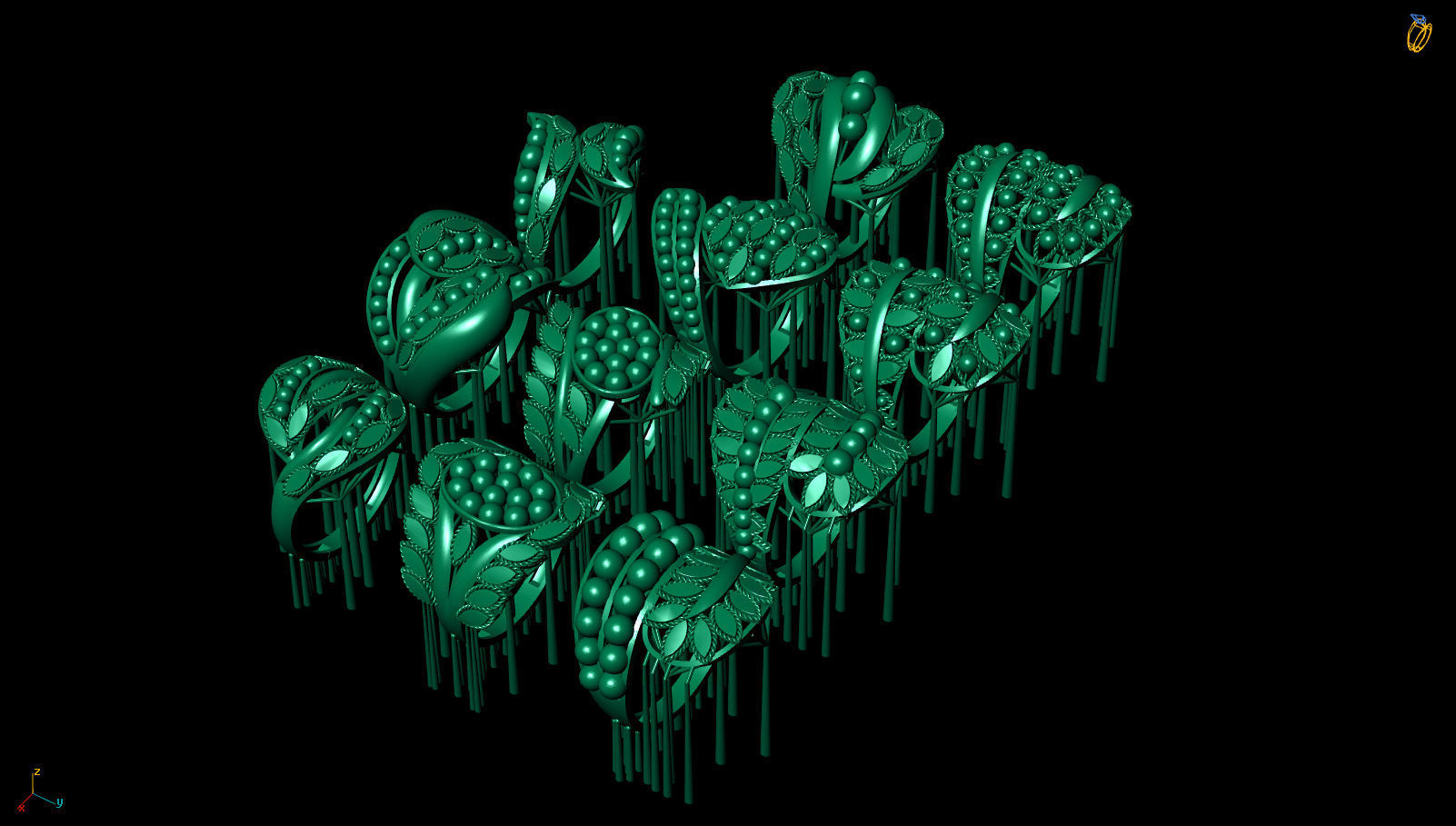  ring gold  3D print model_7