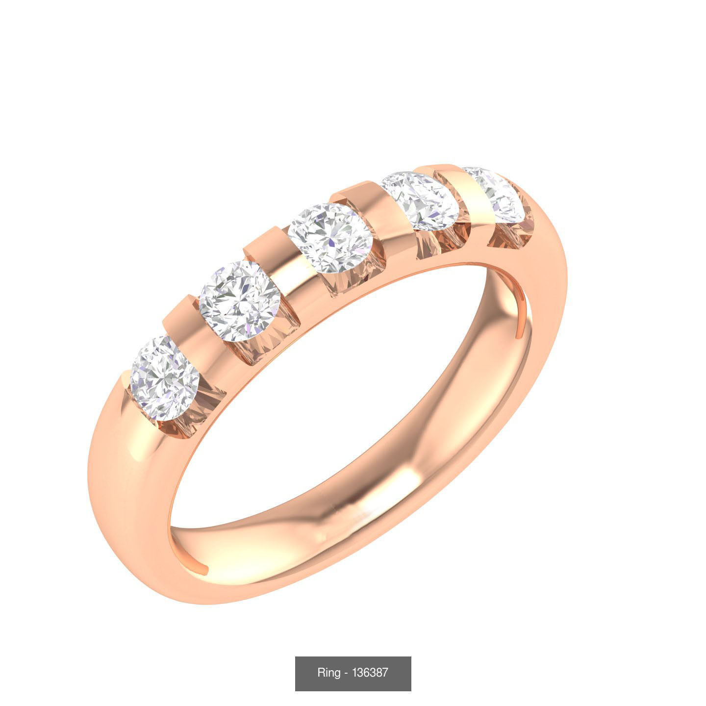 5 diamond bands rings - 18 rings 3D Model Collection_20