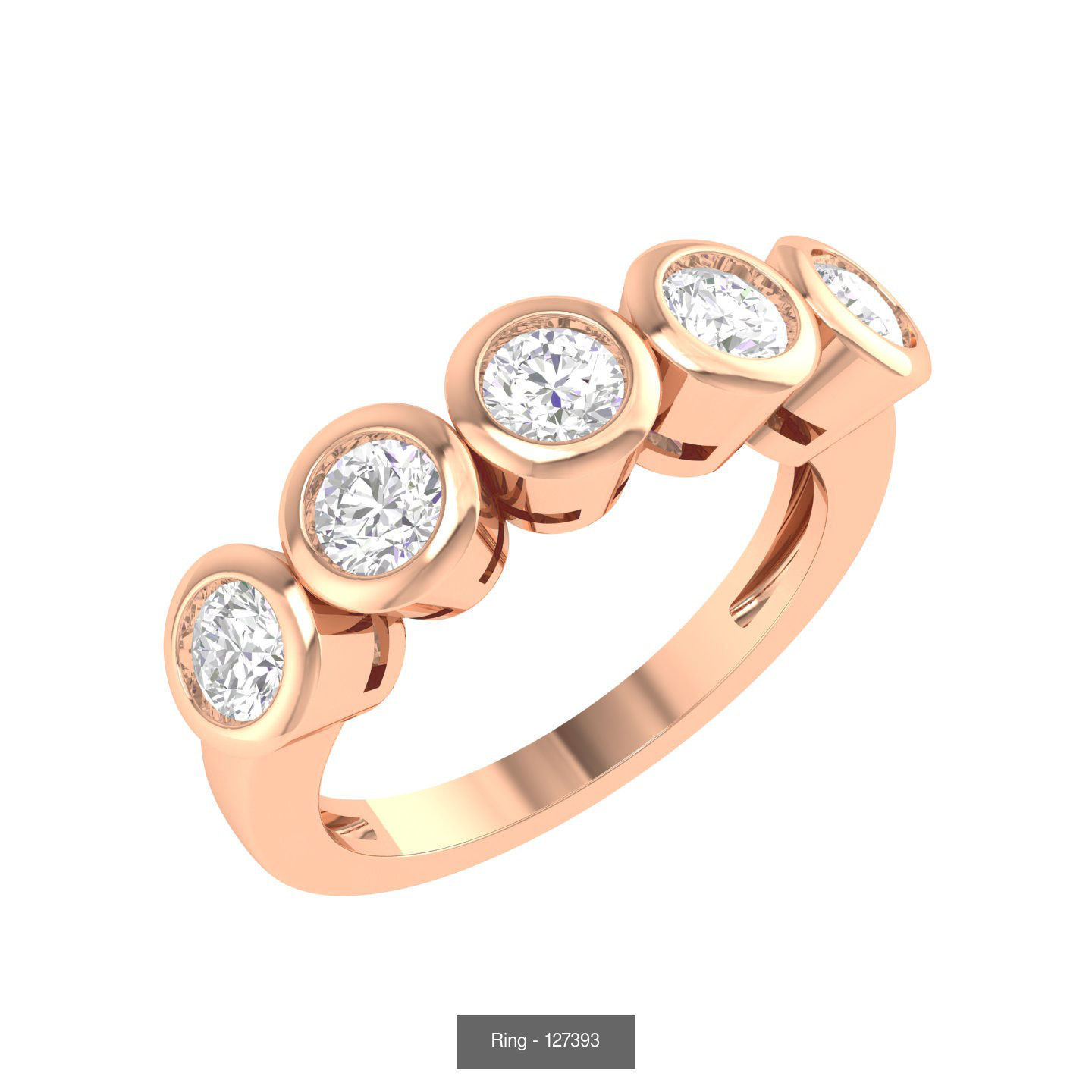 5 diamond bands rings - 18 rings 3D Model Collection_15