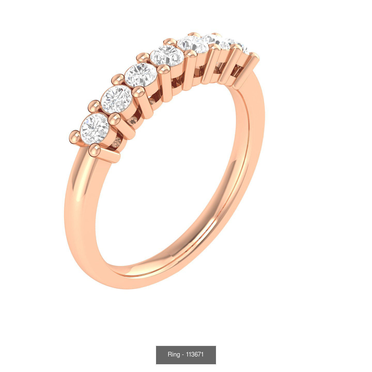 5 diamond bands rings - 18 rings 3D Model Collection_7