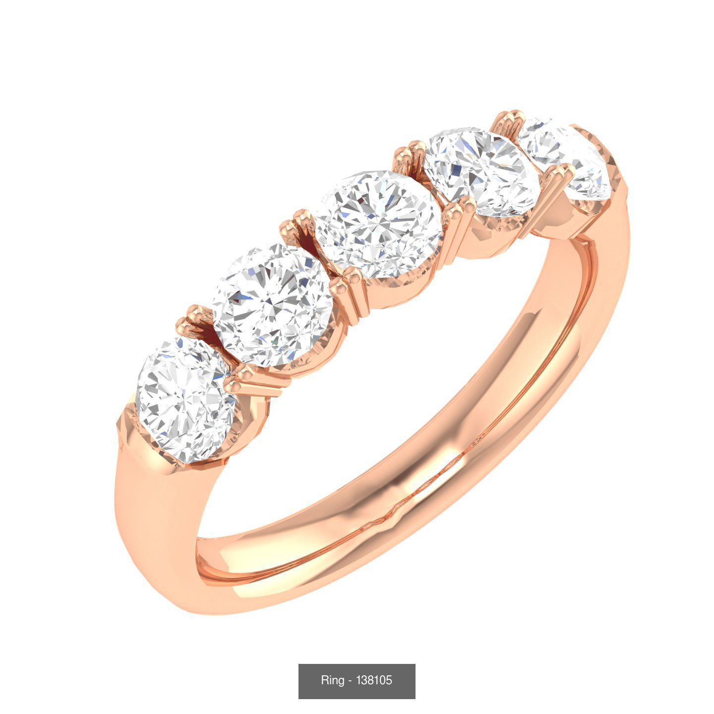 5 diamond bands rings - 18 rings 3D Model Collection_17
