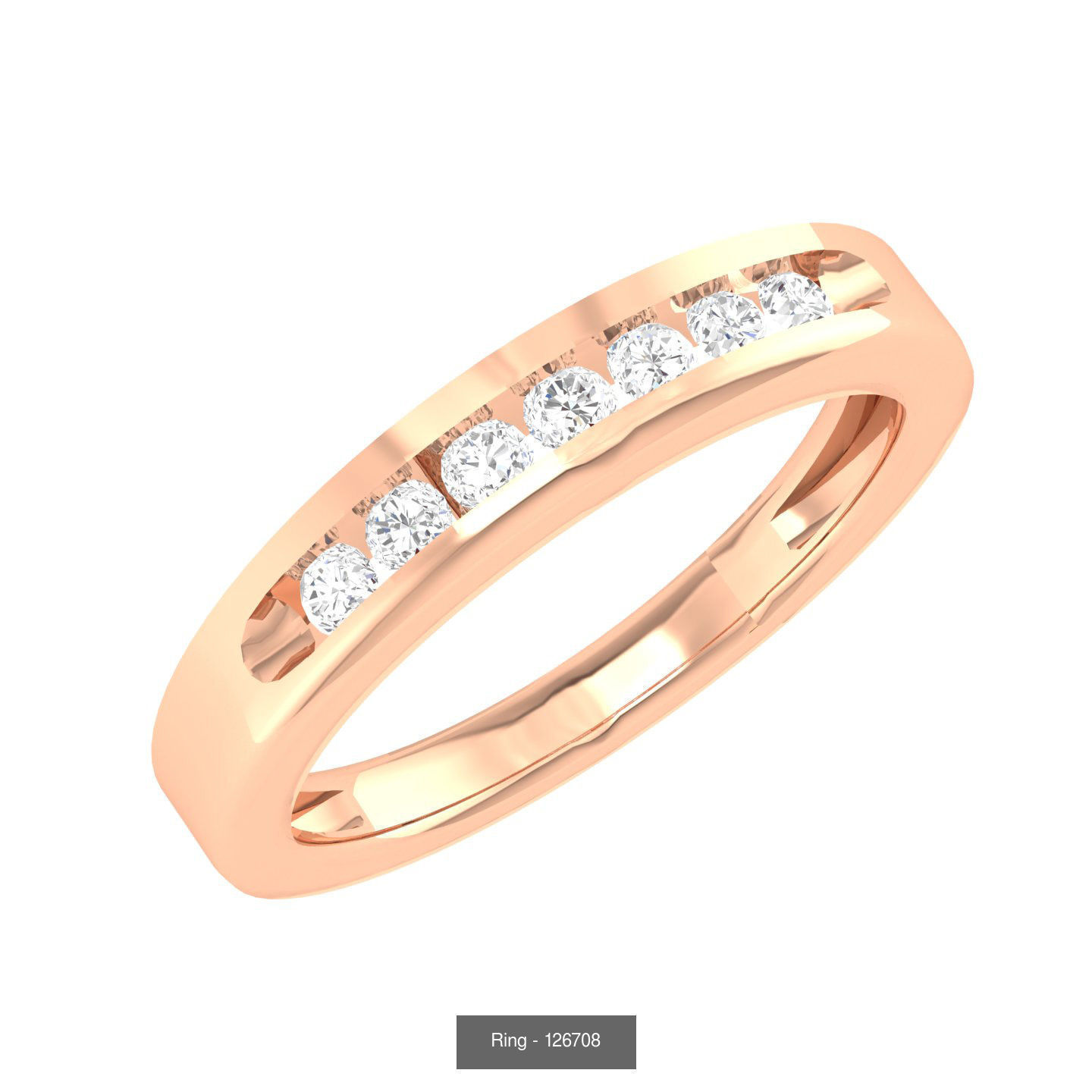 5 diamond bands rings - 18 rings 3D Model Collection_9