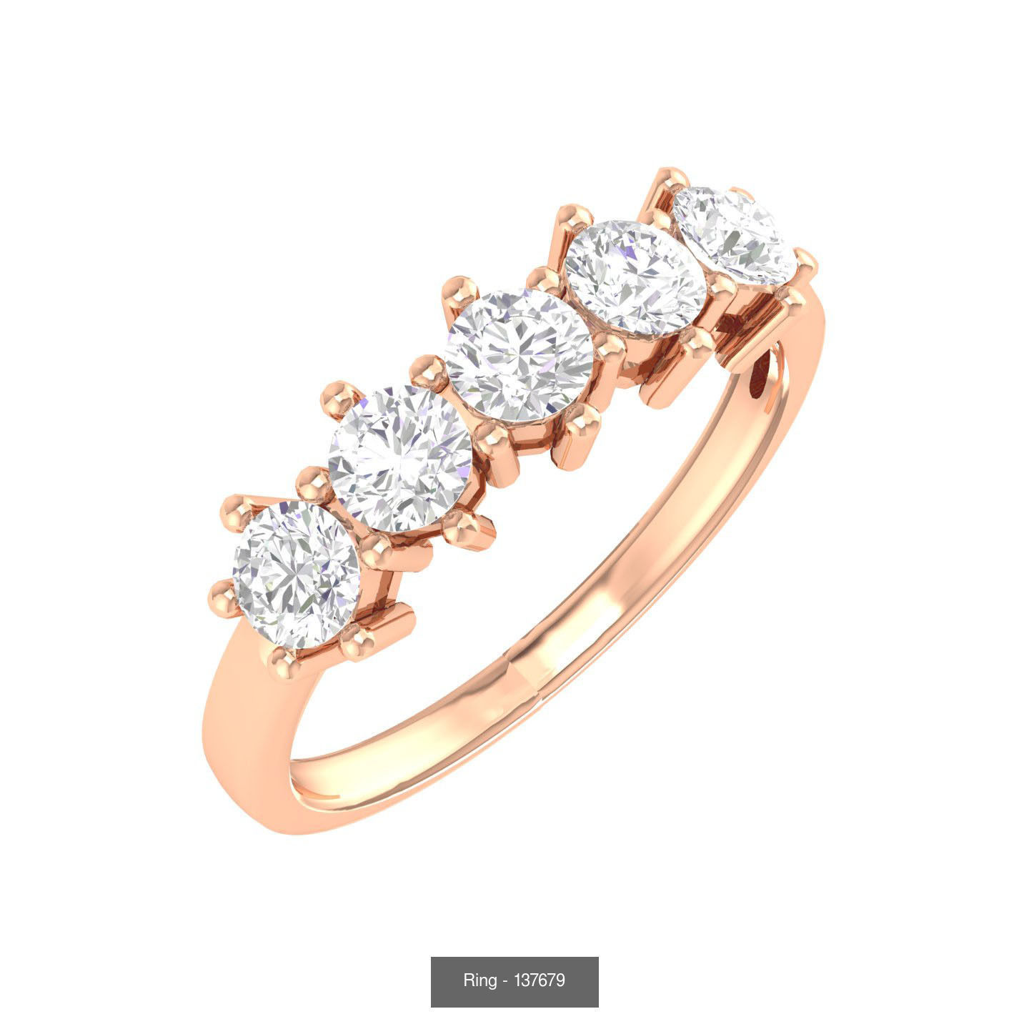 5 diamond bands rings - 18 rings 3D Model Collection_19