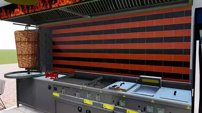 doner salonu endustriyel mutfak ekipmani 3D model