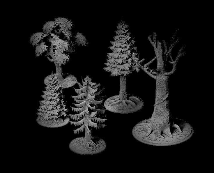 Trees Set for 3d printing -STL File- 3D print model_2
