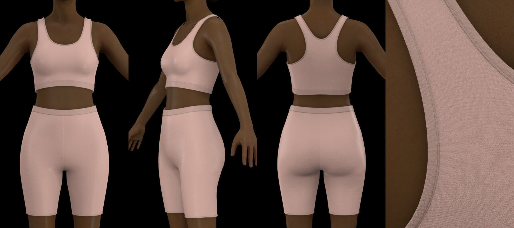 FEMALE UNDERWEAR PACK 2021 fv2 highpoly 3D model_2