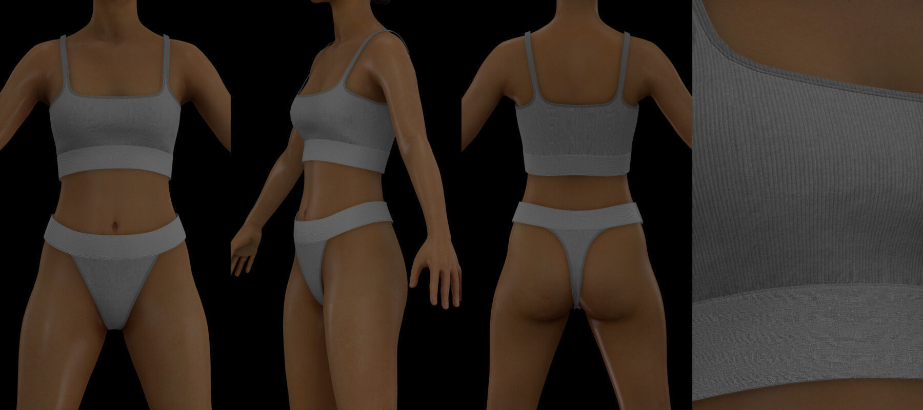 FEMALE UNDERWEAR PACK 2021 fv2 highpoly 3D model_3