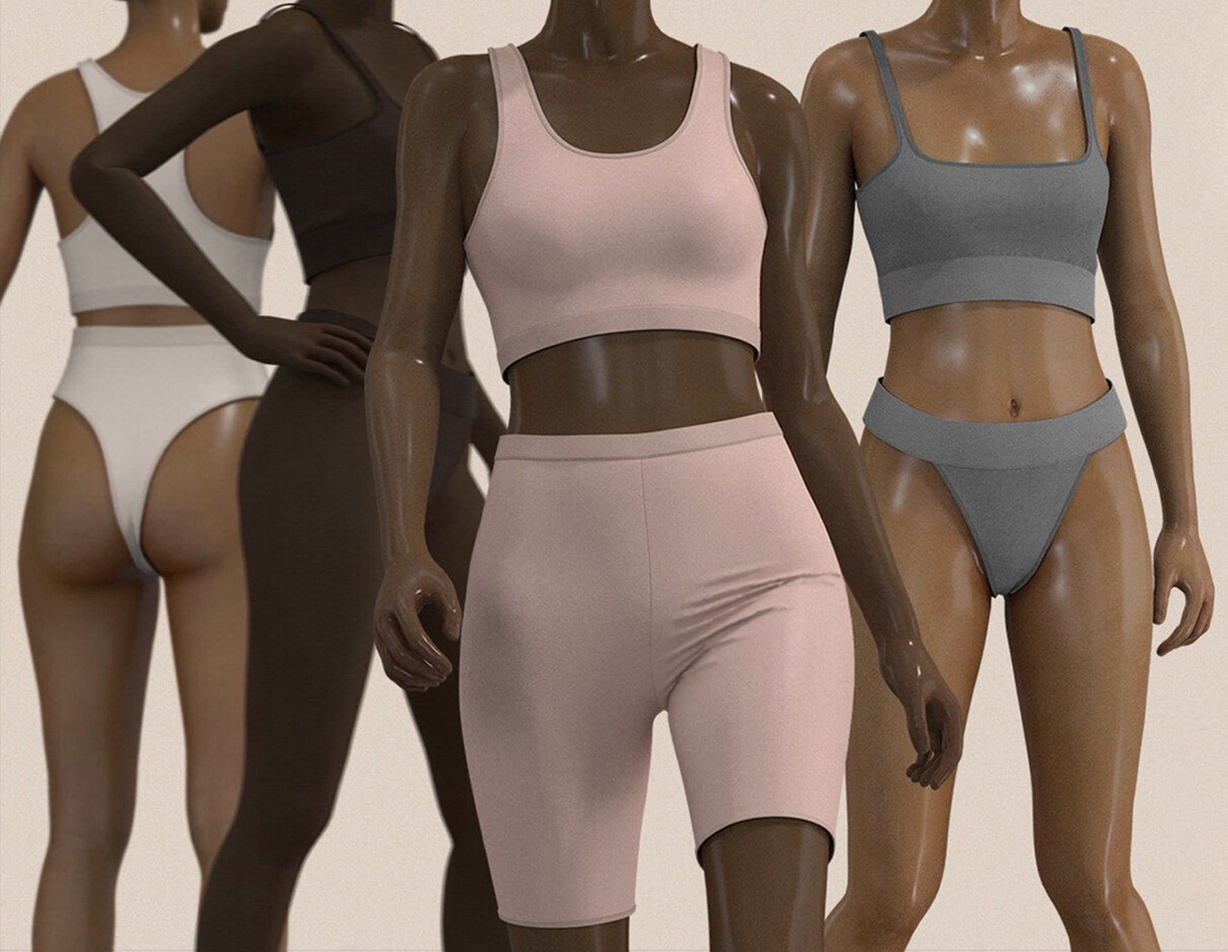 FEMALE UNDERWEAR PACK 2021 fv2 highpoly 3D model_1