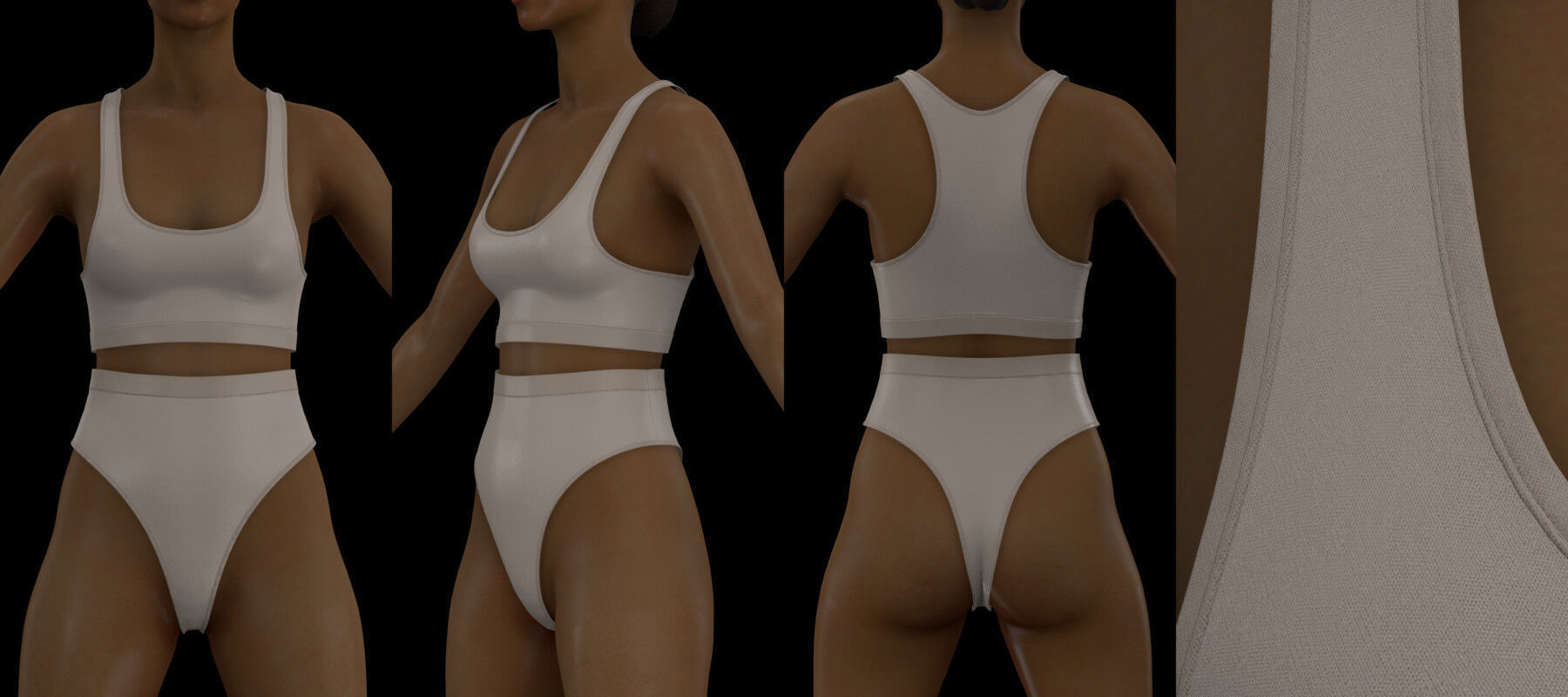 FEMALE UNDERWEAR PACK 2021 fv2 highpoly 3D model_4