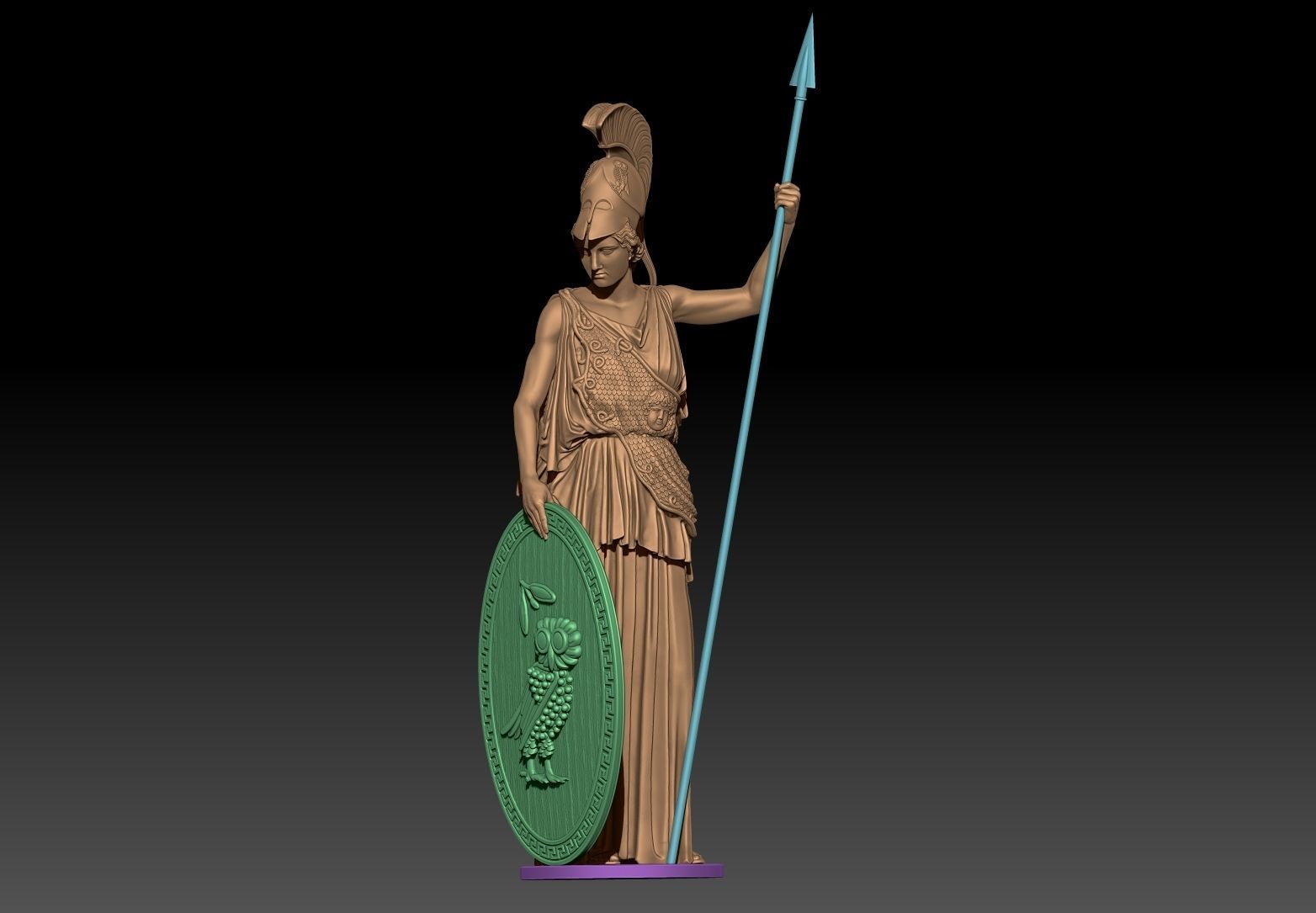 Athena goddess 3D print model_5
