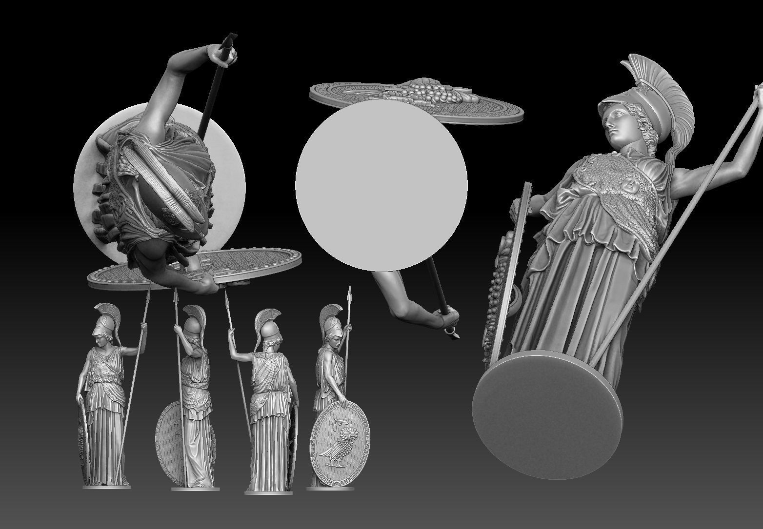 Athena goddess 3D print model_18