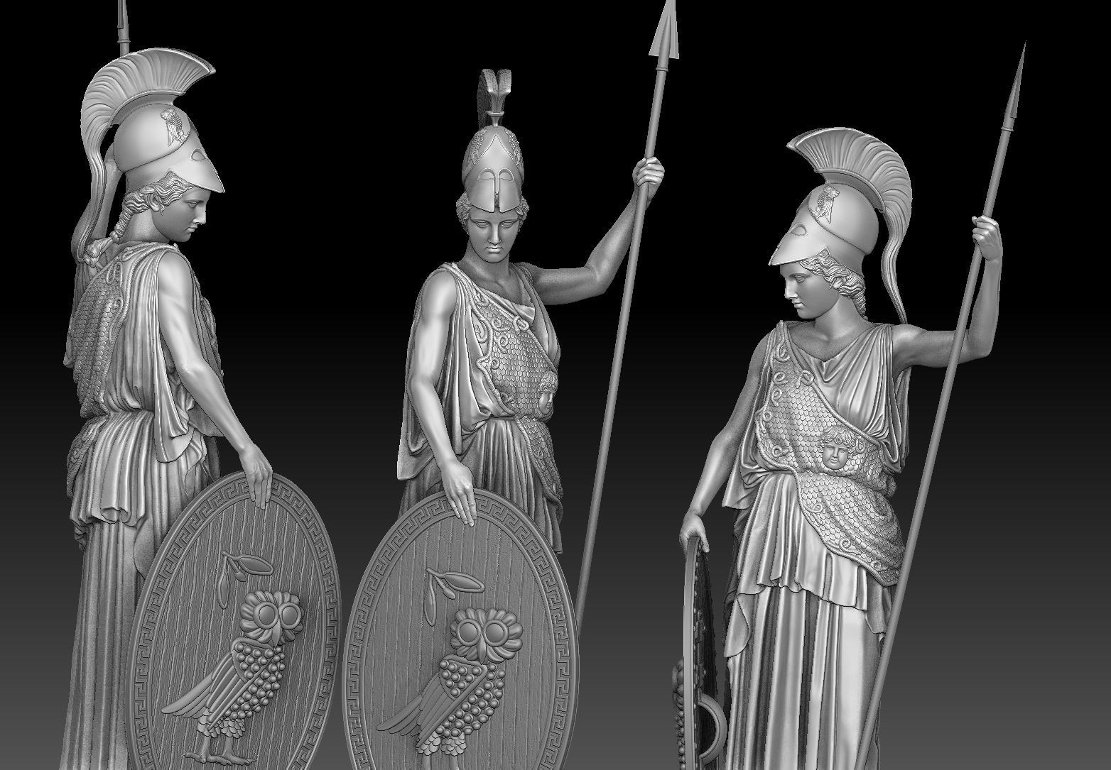 Athena goddess 3D print model_16