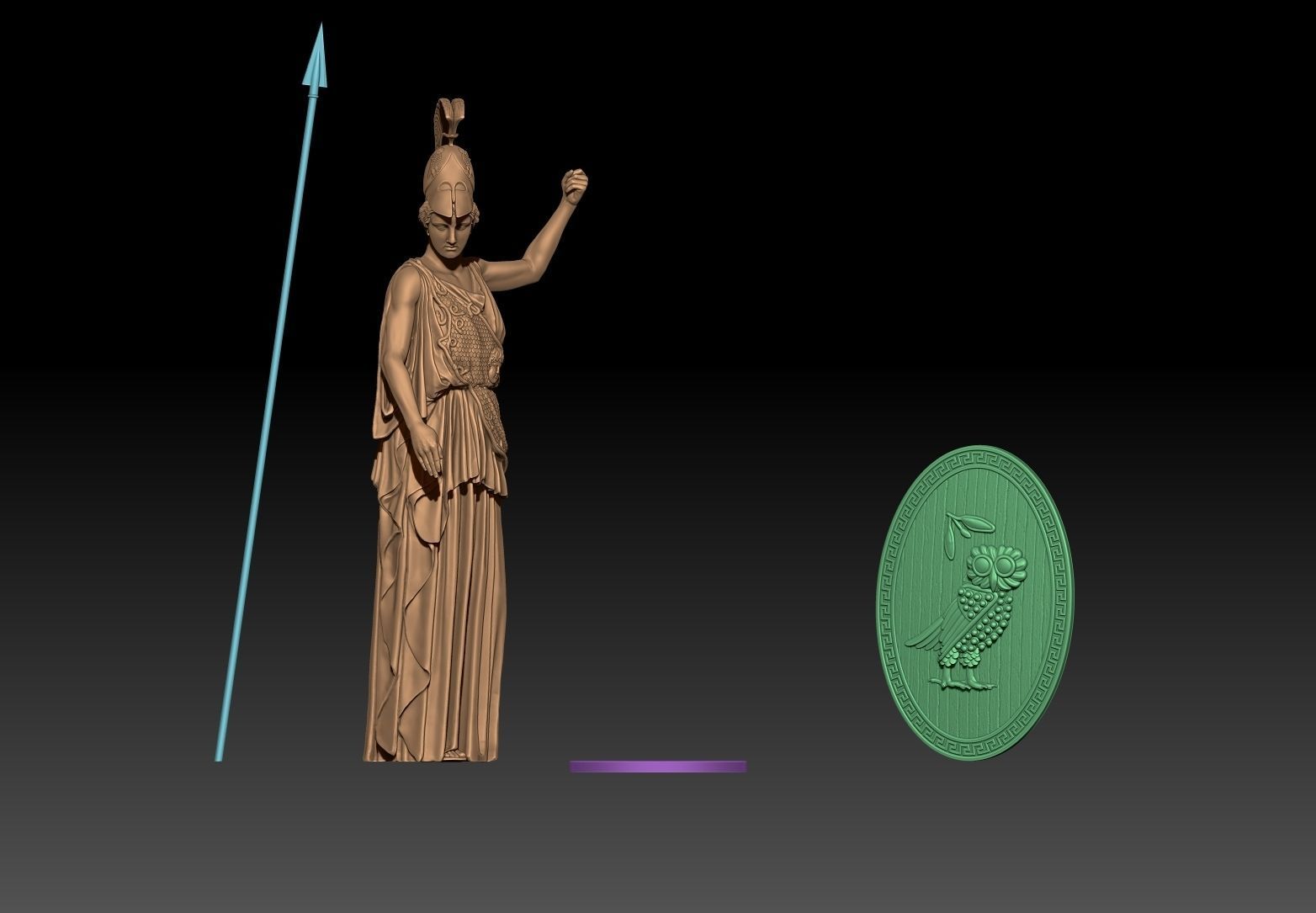Athena goddess 3D print model_6
