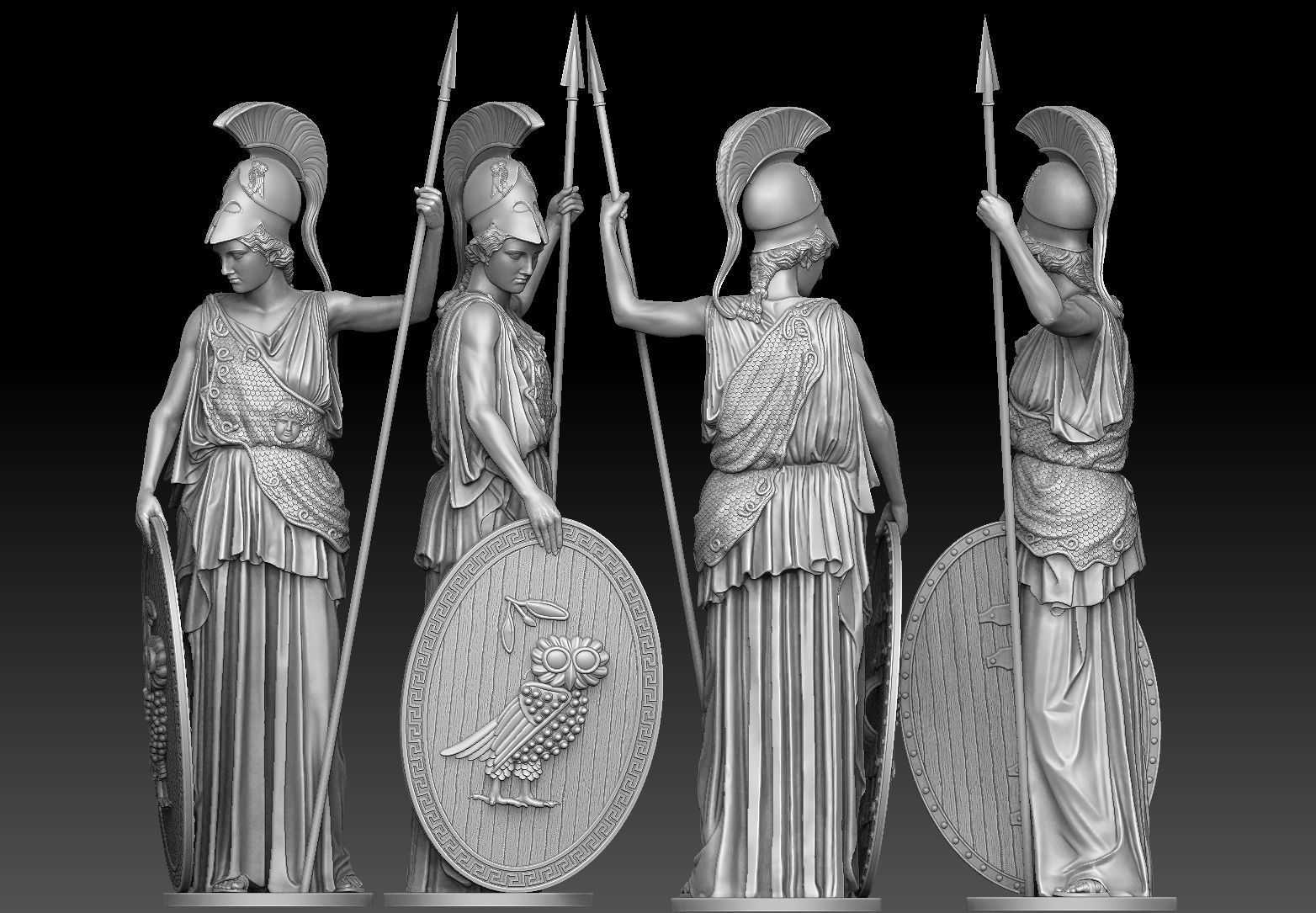 Athena goddess 3D print model_19