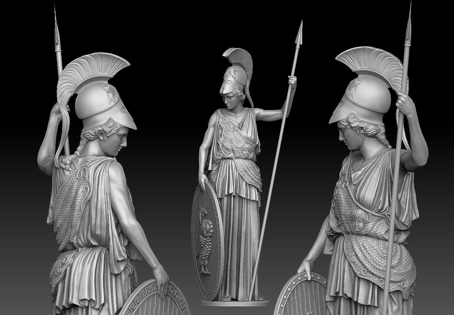 Athena goddess 3D print model_8