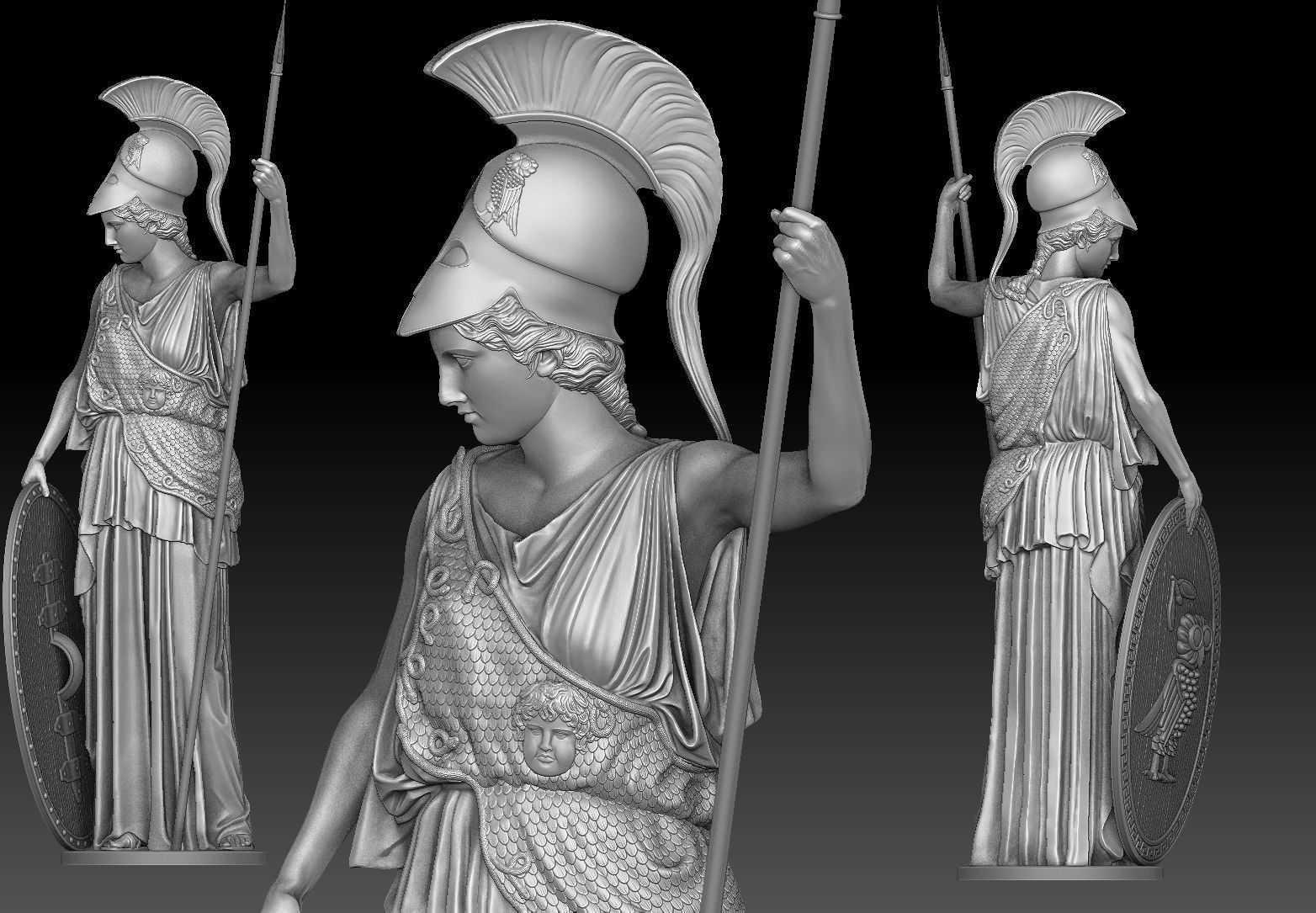 Athena goddess 3D print model_14